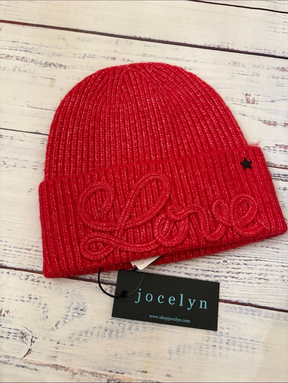 NWT JOCELYN Love
Embroidered Knit Hat
